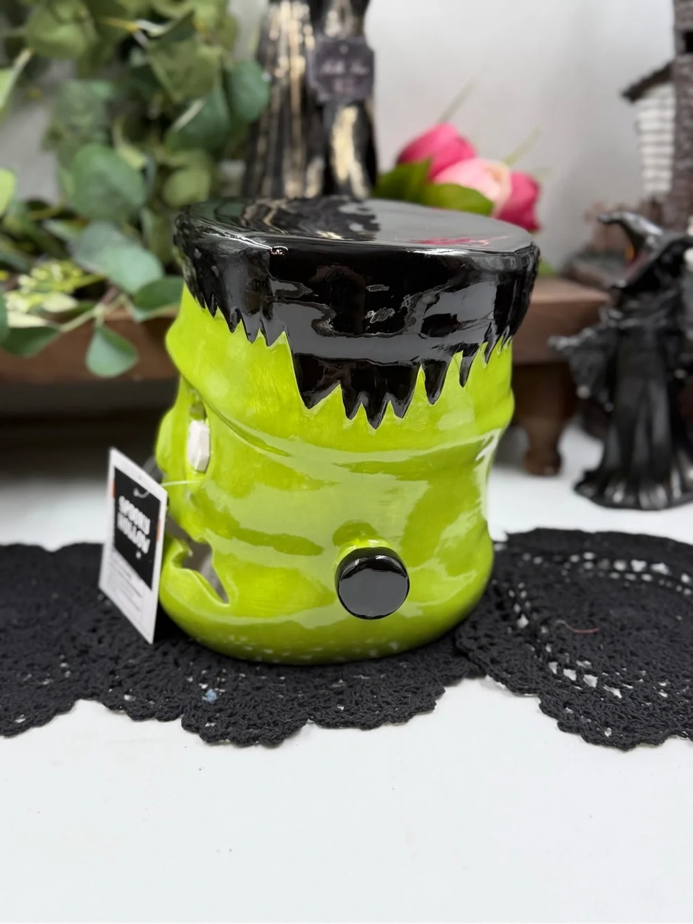 spooky hollow frankenstein led light-up halloween decor nwt